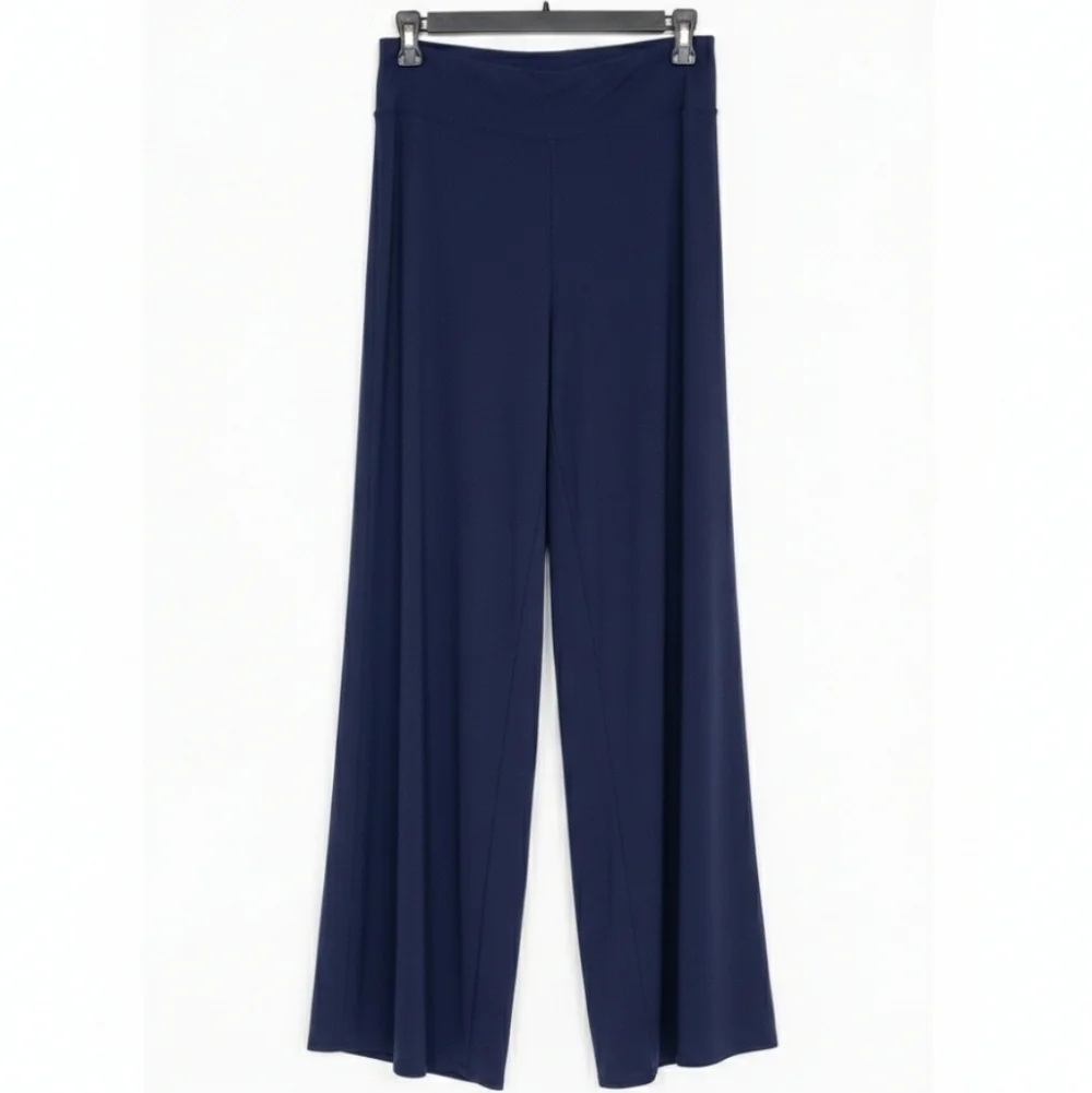 Clara Sun Woo Signature Palazzo Pants Sz XS in blue Wide Leg High-Rise Trouser